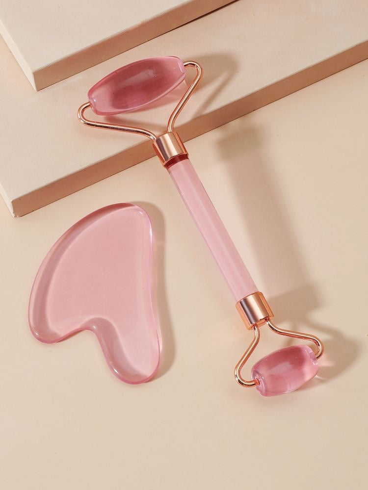 Resin double head roller massager heart-shaped