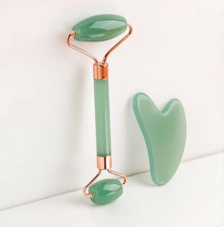 Resin double head roller massager heart-shaped