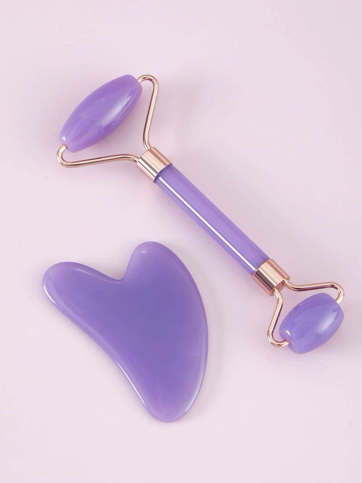 Resin double head roller massager heart-shaped