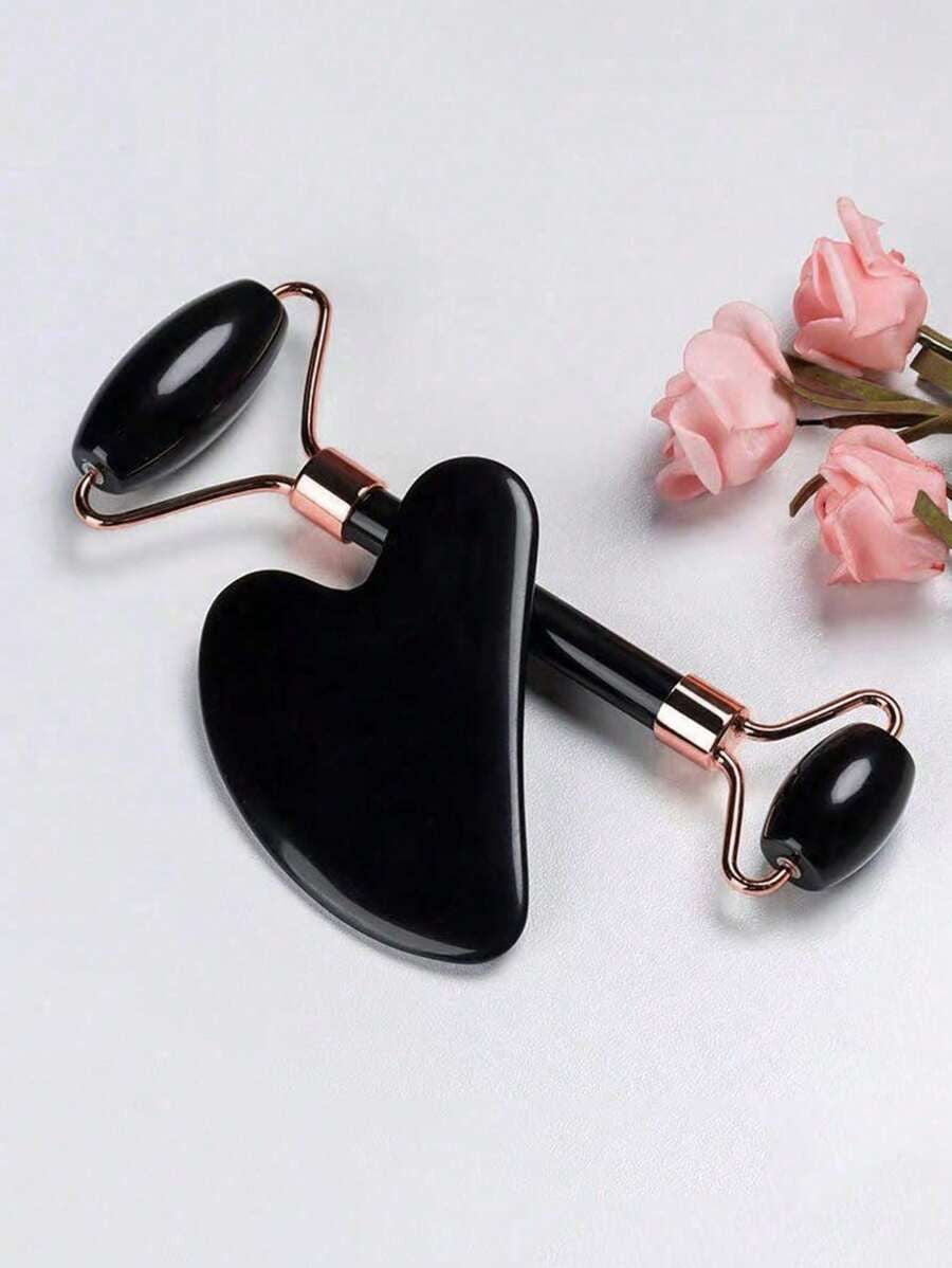 Resin double head roller massager heart-shaped