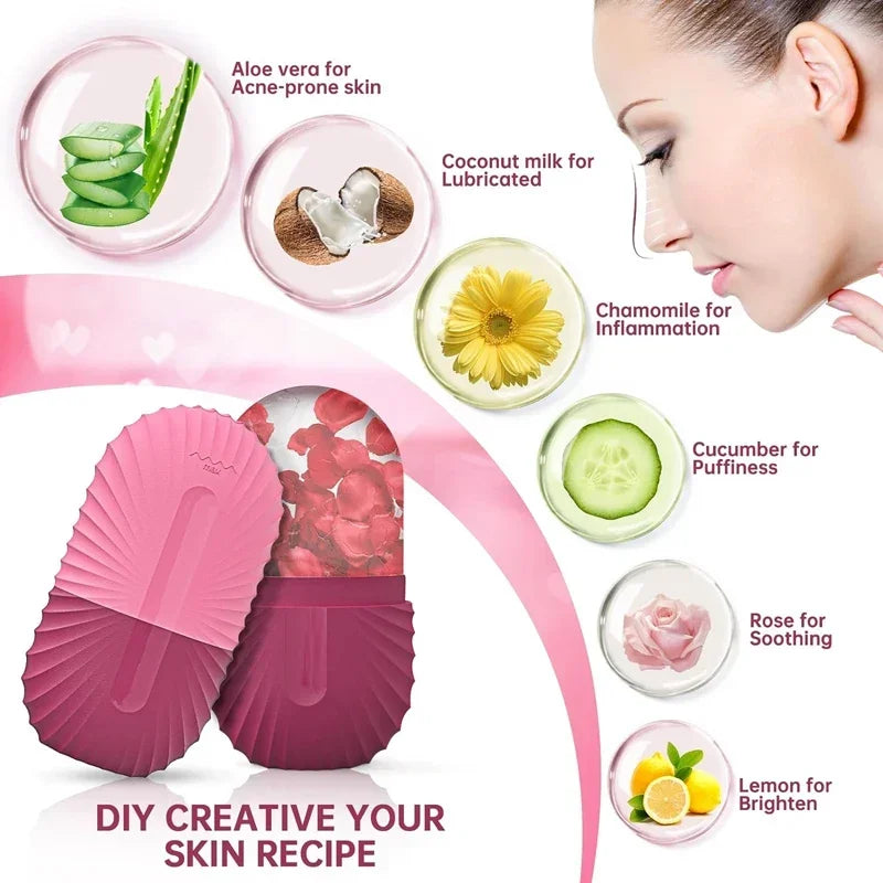 Ice Face Roller Massage Silicon Con