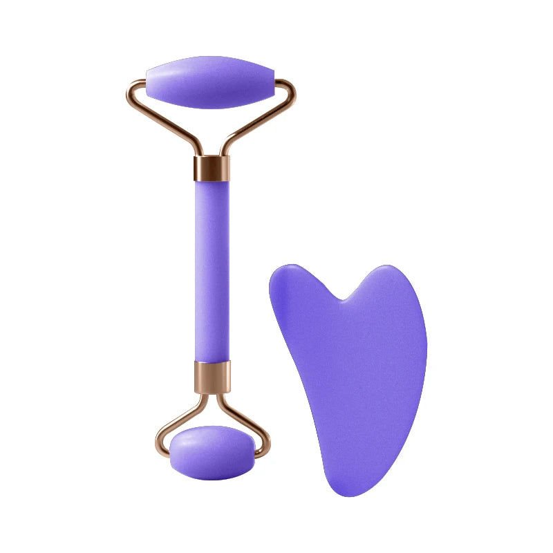 Resin double head roller massager heart-shaped