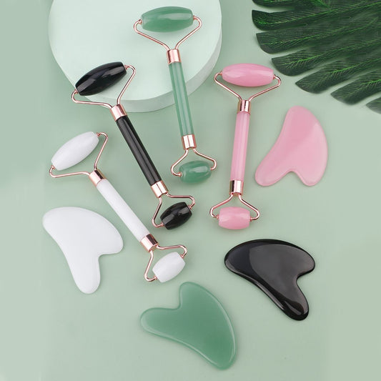 Resin double head roller massager heart-shaped